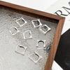 Pendientes Exquisitos de Alta Gama Yinruitai Plata de Ley S925 Diseño Coreano Dongdaemun Geométricos Rombo Simple Moda