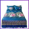 Esterilla de Verano, Esterilla de Seda de Hielo, Faldón de Cama, Juego de Tres Piezas, Esterilla Doble para el Hogar, Esterilla Lavable a Máquina para el Verano con Aire Acondicionado, Esterilla Suave, Cubre Cama