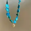 Pulseira de Concha Estrela-do-Mar Azul para Meninas Praia Única Linda Boêmia Acessório de Alto Padrão Nicho Joia de Mão para Feriado