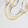 Colar de corrente com lâmina de aço titânio 3mm corrente osso de cobra dourada personalidade Coringa joias acessórios de corrente lisa atacado DIY