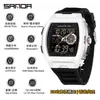Reloj Deportivo Sanda de Doble Pantalla para Estudiantes de Secundaria, Montañismo al Aire Libre, Hora Mundial, Resistente al Agua, Cuenta Atrás, Versátil, Elegante Reloj Electrónico