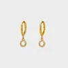 Moda Europeia e Americana Brincos Simples Populares Aço Inoxidável Banhado a Ouro Zircônia Incrustada Brincos com Letras Inglesas Brincos para Mulheres