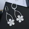 Brincos de flor de zircônio de cobre de socialite doce brincos especiais transfronteiriços para Amazon venda quente brincos