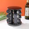 Estante de Especias Redondo y Cuadrado Transfronterizo de 12 Compartimentos, Estante de Almacenamiento para Botellas de Condimentos, Estante de Especias Giratorio de 360 Grados para Cocina