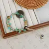 Pulsera de cerámica de Jingdezhen, nueva y que no se decolora, para estudiantes mujeres, pulsera de cuentas de estilo antiguo, pulsera de cerámica fresca y moderna