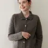 Cárdigan de Cachemir con Trenzado Estilo Old Money de Cuello Alto para Mujer, Suéter de Punto Grueso, Nuevo Abrigo Suéter Invierno 2026