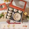 Regalos Pequeños Prácticos para Otros, Vajilla de Cerámica, Juego de Bol y Palillos, Caja de Regalo, Regalos para Empleados de Eventos de Apertura, Recuerdos