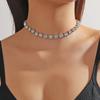 Collar de suministro transfronterizo 2024 nuevo collar completo de diamantes para mujer cadena para el cuello de mujer cadena para la clavícula gargantilla moda