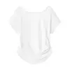 Camiseta de Manga Corta con un Hombro Ai Precio Real para Mujer 2026 Nuevo Diseño Ceñidor de Cintura Adelgazante Top Descubierto del Hombro que Revela la Clavícula