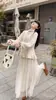 Outono/Inverno 2026 Novidades Conjunto de Duas Peças Malha com Saia de Tela Costurada Conjunto de Suéter Estilo Suave Roupas Femininas