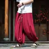 Calça pantalona casual masculina, tamanho 8XL, estilo chinês, fresca e respirável, calça cropped, calça harém solta, moderna