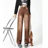 Jeans de Comercio Transfronterizo al por Mayor, Estilo Retro Lavado Marrón Degradado para Mujer, Nuevo Estilo Primavera y Verano, Pantalones Rectos Anchos Sueltos y Relajados