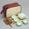 Conjunto de Chá Kung Fu de Viagem Cerâmica Portátil Forno Ding Copo Rápido Bolsa de Cosméticos Presente Evento Empresa Logotipo