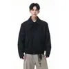 Chaqueta Negra Estilo Americano Hombre 2026 Otoño Nuevo Holgada Retro Tendencia Marca Scoundrel Guapo Solapa Ropa de Abrigo