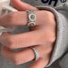 Anillo de Margarita Personalizado para Mujer, Moda Retro, Diseño Resistente, Anillo Abierto de Malla Geométrica, Anillo para Dedo Índice Hip-Hop