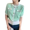 Top estilo Chanel para mujer, verano chic, camisa pequeña, reductor de edad, estilo occidental, estilo francés, manga corta de punto de alta calidad, camisa corta básica