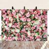 Fábrica venta al por mayor transfronteriza vinilo fondo de tela para fotos pared de flores boda fiesta accesorios de fotografía cortina de fondo para fotos