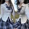 Conjunto de Uniforme Jk Original para Estudiantes, Uniforme Escolar con un Estilo Puro y Deseable, Conjunto de Dos Piezas de Camisa Jk Ajustada y Falda Plisada