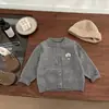 Cárdigan de Manga Larga Estilo Coreano 2025 para Bebés Niños y Niñas, Suéter Versátil y Elegante para Bebés y Niños Pequeños, Chaqueta de Punto Casual