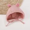 Gorro para bebé recién nacido gorro para bebé recién nacido masculino y femenino puerta halógena de bebé algodón puro sin costuras Primavera Otoño Invierno lindo gorro de doble pompón