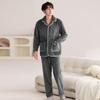 [Peluche de doble cara] Pijamas de invierno para parejas, nuevos, de algodón coral, para mujer, ropa de casa cálida y gruesa.