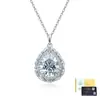 Collar de plata de ley S925 con moissanita en forma de pera y gota de agua para mujer, moderno y lujoso, adecuado para banquetes, cadena para la clavícula, stock de fábrica al por mayor