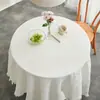 Tapete Branco para Mesa de Centro Pequeno Quadrado Toalha de Mesa Estilo Ins Capa para Mesa de Cabeceira Mesa Redonda Algodão Linho Mesa de Escritório Mesa de Jantar Sensação de Luxo Leve Alta Qualidade