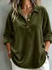 2026 Europeu Cruzado Amazon Nova Primavera Outono Inverno Feminino Cor Sólida Casual Botão Moda Veludo Dourado Top