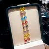 ¡Colgantes de Corazón Coloridos! Aretes de Borla con Corazón de Zirconia, Aretes de Lujo Ligero y de Alta Gama, Aretes Simples, Modernos y Versátiles Venta al por Mayor