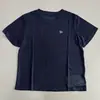 Camiseta de Verano Nueva para Mujer, Bordada con Caballo Sencillo, Manga Corta, Cuello Redondo, Color Sólido, Transpirable, Versátil, de Lyocell Tencel