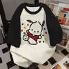 Camiseta de Manga Corta con Estampado Lindo de Dibujos Animados y Bloques de Color 2026 Verano Nuevo Casual Holgada Versátil