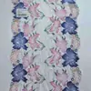 23cm Seda de Leche Elástica Encaje Estampado con Ribete Bordado de Colores Tela Soluble en Agua para Decoración de Ropa y Cortinas