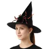 Sombrero de Bruja Maligna para Mujer Sombrero de Bruja con Volantes para Adulto Sombrero de Disfraz de Halloween Negro con Araña Sombrero de Mago