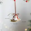Nuevo Colgante de Resina Pintado a Mano Estilo Europeo Navideño Tren Pequeño Tridimensional Retro Calcetines Adorno de Árbol de Navidad Decoración de Atmósfera