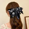 Presilha de Cabelo Retro Francesa com Bolinhas e Laço para Rabo de Cavalo, Grampo Feminino, Adorno de Cabeça de Meio Preso de Alta Qualidade na Parte de Trás da Cabeça