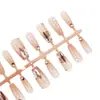 Unhas Usáveis Formato Diamante Champagne Cintilante, Removíveis, Luxo Leve, Unhas Estilo Girly High-End, Manicure Clareadora, Estilo Longo