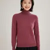Suéter de Cashmere com Gola Alta 2026 Outono e Inverno Novo Estilo Suéter Básico de Cor Sólida Feminino, Caimento Solto, Suéter Pulôver Emagrecedor para Mulheres