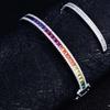 Pulsera de Tesoro de Color de Lujo Ligero para Transmisión en Vivo de Celebridad de Internet TikTok, Microincrustada a Doble Cara, Diamante de Alto Carbono Zircón, Turmalina Colorida, Pulsera con Hebilla