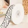 Tecido Estampado de Leopardo Estilo Europeu e Americano Transfronteiriço Fita Estampada Fita para Embalagem de Caixa de Presente Laço Feito à Mão Acessórios de Cabelo Acessórios para Roupas