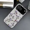Capa de Celular Roxa com Flor Dupla, Simples e Estilosa, para Apple 18 Pro Max, Capa Protetora Rígida Anti-Queda para iPhone 17