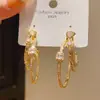 Pendientes de Borla con Gota de Agua y Diamantes en Set de Aguja Plateada, Lujo Accesible y Pendientes de Gama Alta, Pendientes Exagerados de Moda y Exquisitos con Diseño de Nicho