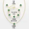 Pulsera, Pendientes y Collar de Acero de Titanio con Trébol de Cuatro Hojas de la Suerte, Venta Caliente Transfronteriza, Fresco y Moderno, 18K Sin Decoloración