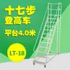 Escalera para Estantería de Almacén Carrito de Picking para Supermercado Vehículo de Acceso a Altura para Garaje Plataforma Móvil Desmontable Plegable de Doble Capa Escalera de Acceso a Altura