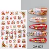 Nuevas pegatinas transfronterizas para decoración de uñas para invierno y Navidad: Pegatinas para uñas con diseño de Papá Noel, muñeco de nieve y árbol de Navidad