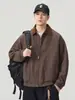Chaqueta de Mezclilla Anyang para Hombre, Algodón Puro, Color de Contraste, Pana, Cuello Solapa, Abrigo Estilo Retro Americano Workwear 2026 Otoño/Invierno