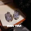 Joyas: Aretes de Flor de Iris Engastados a Mano con Adorno Completo de Diamantes, Alta Costura para Ropa de Noche, Juego de Aretes de Flor de Girasol con Diamantes Brillantes y Perlas