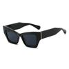 Gafas de Sol Ojo de Gato de Moda Nueva Europea y Americana para Mujer Gafas de Sol de Moda para Celebridad de Internet para Mujer Sesión de Fotos Callejera Ins Gafas Planas con Luz Anti-Azul