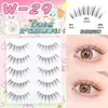 Pestañas postizas W-1 para mujer, diseño de diablito, tallo transparente, rizado, simulación natural, ojos de dibujos animados europeos y americanos, autoinjerto.