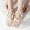 Calcetines de Barco para Mujer Estilo Ballet con Lazo Encaje Estilo Japonés Calcetines Cortos Mary Jane Combinan con Todo Calcetines Bajos de Ballet