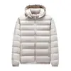 Chaqueta de plumas para pareja de otoño e invierno con capucha desmontable, relleno de 90% plumón de pato, cálida, cómoda, simple, color liso, versátil para el uso diario